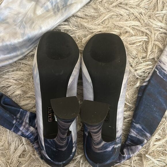 Jeffrey Campbell Rare Pantalones High Heel Platform Pant Boots Blue Waves size 7 - Picture 15 of 16